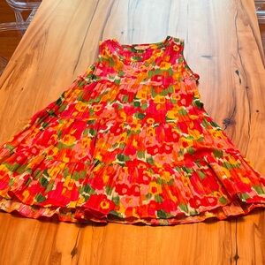 Pomander Place Vibrant Floral Dress - Red, Orange, Green